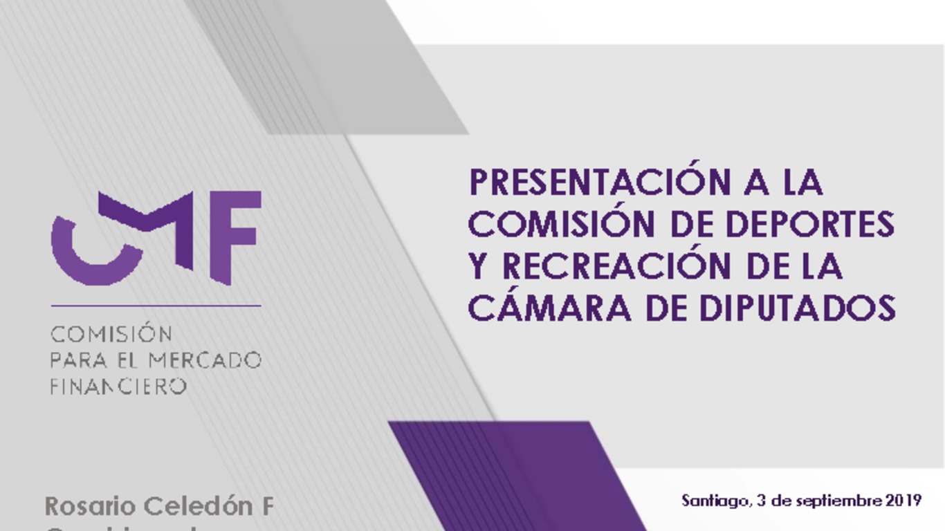 Presentación a la Comisión de Deportes y Recreación de la Cámara de Diputados - Rosario Celedón