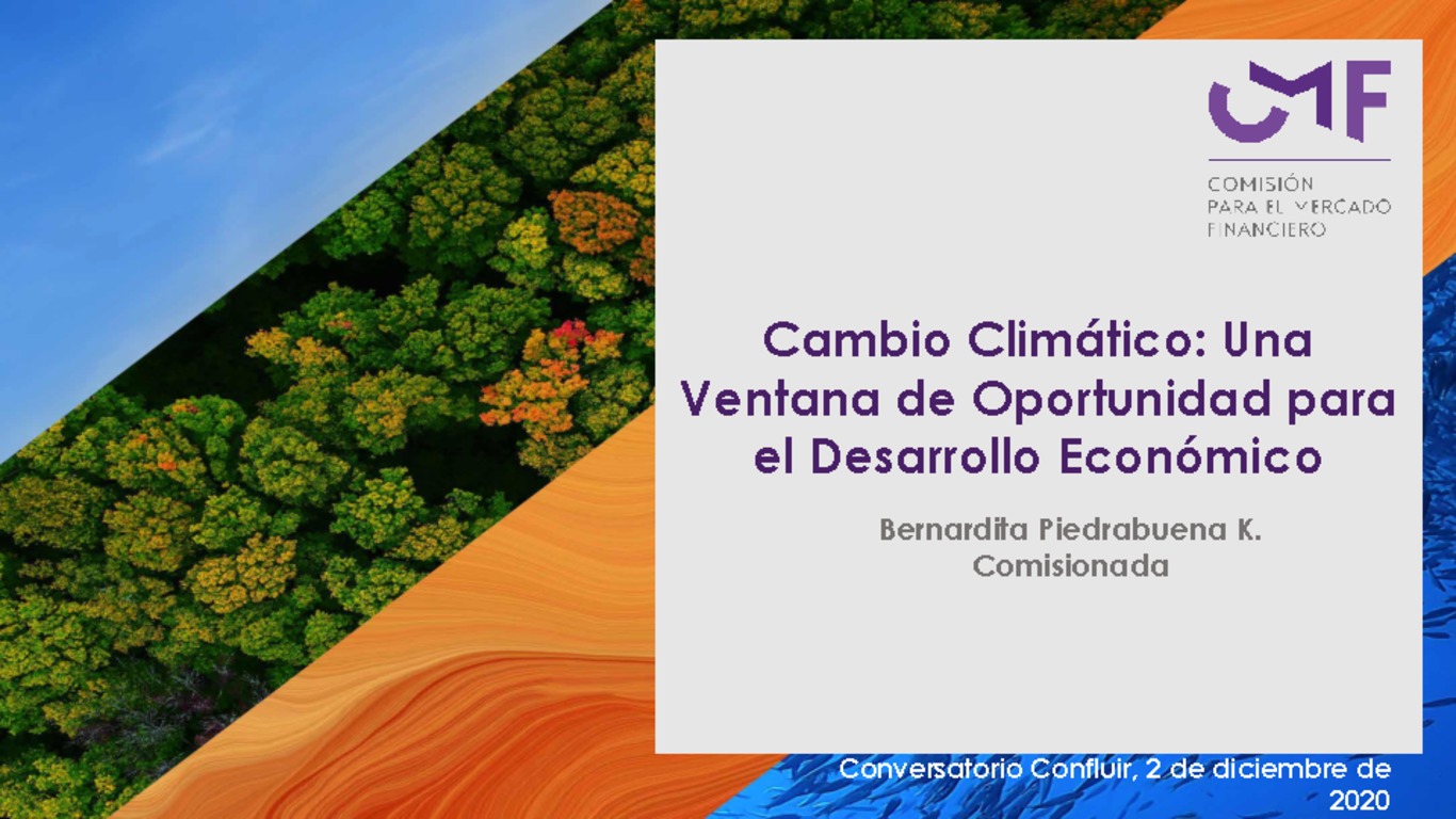 Presentación: "Cambio Climático: Una Ventana de Oportunidad para el Desarrollo Económico" - Bernardita Piedrabuena K.