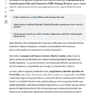 Presidenta de la CMF destaca rol de la Ley Fintec para la competencia en el sector financiero