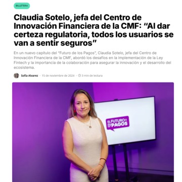 Al dar certeza regulatoria, todos los usuarios se van a sentir seguros