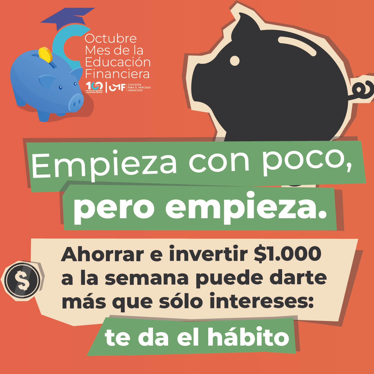 Tip del día: Empieza con poco, pero empieza. Ahorrar e invertir $1.000 a la semana puede darte más que sólo los intereses: te da el hábito